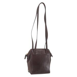 Authentic PRADA Chain Shoulder Bag Leather plastic Brown Gold